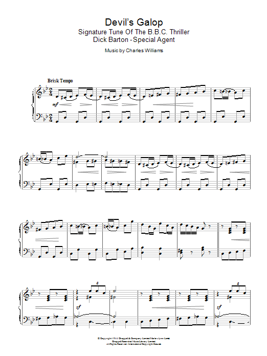 Download Charles Williams Devil's Galop (Theme to Dick Barton) Sheet Music and learn how to play Piano PDF digital score in minutes