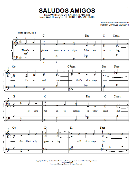 Download Charles Wolcott Saludos Amigos Sheet Music and learn how to play Viola PDF digital score in minutes