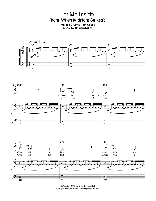 Download Charles Miller & Kevin Hammonds Let Me Inside (from When Midnight Strikes) Sheet Music and learn how to play Piano & Vocal PDF digital score in minutes