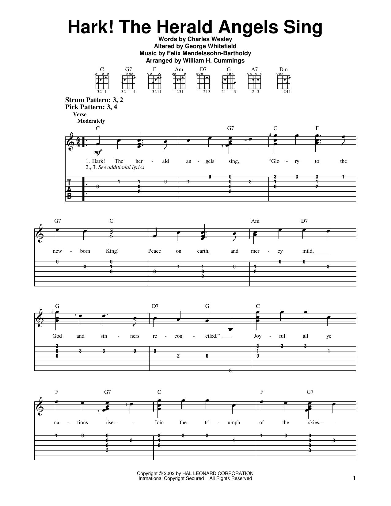 Christmas Carol Hark! The Herald Angels Sing (jazzy arrangement) Sheet Music