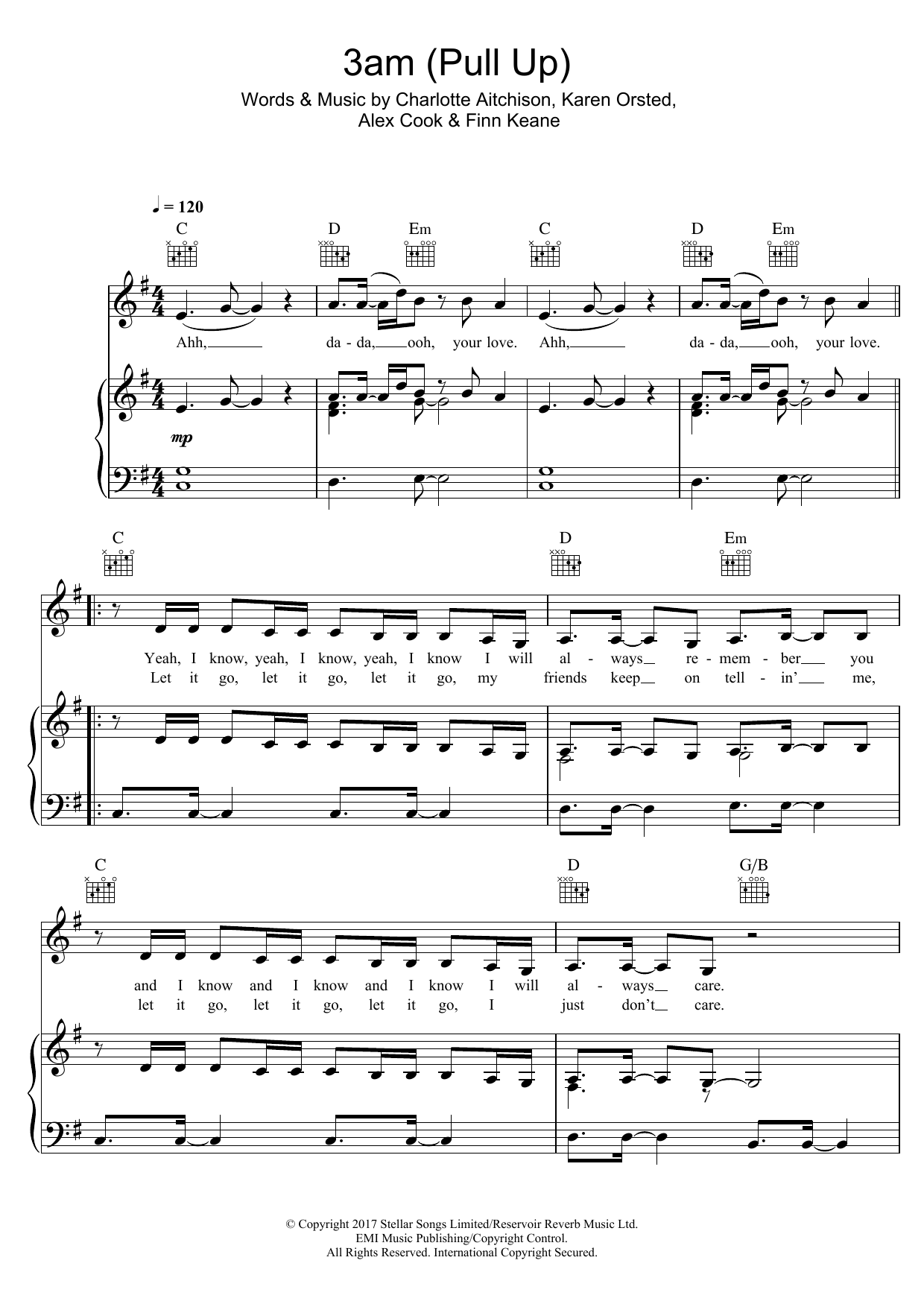 Download Charli XCX 3am (Pull Up) (feat. MØ) Sheet Music and learn how to play Piano, Vocal & Guitar (Right-Hand Melody) PDF digital score in minutes