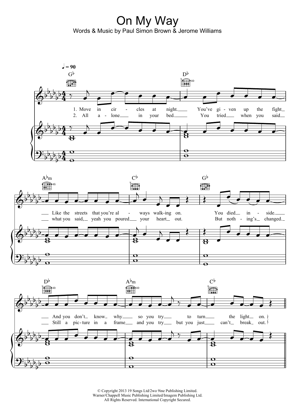 Download Charlie Brown On My Way Sheet Music and learn how to play Piano, Vocal & Guitar (Right-Hand Melody) PDF digital score in minutes