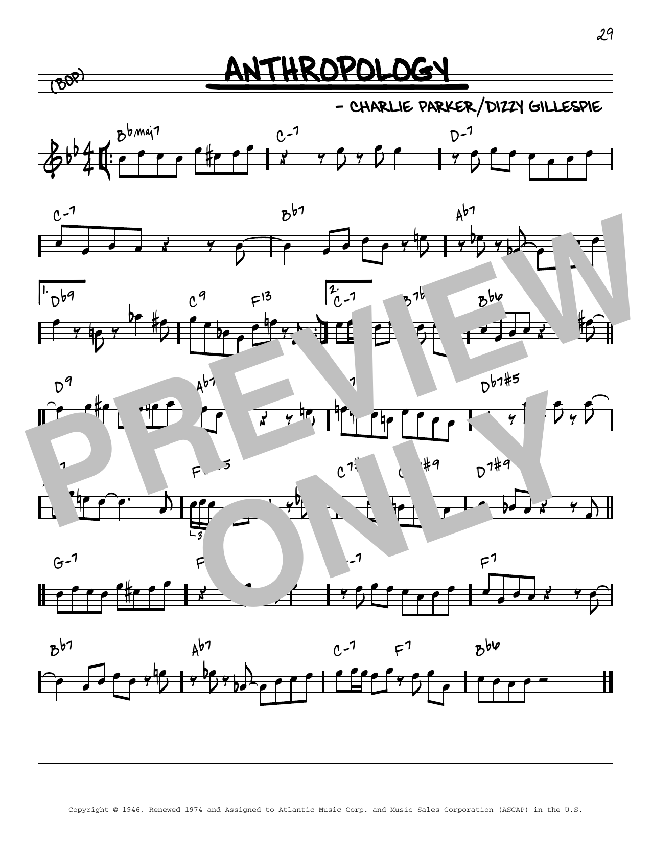 Download Charlie Parker Anthropology [Reharmonized version] (arr. Jack Grassel) Sheet Music and learn how to play Real Book – Melody & Chords PDF digital score in minutes