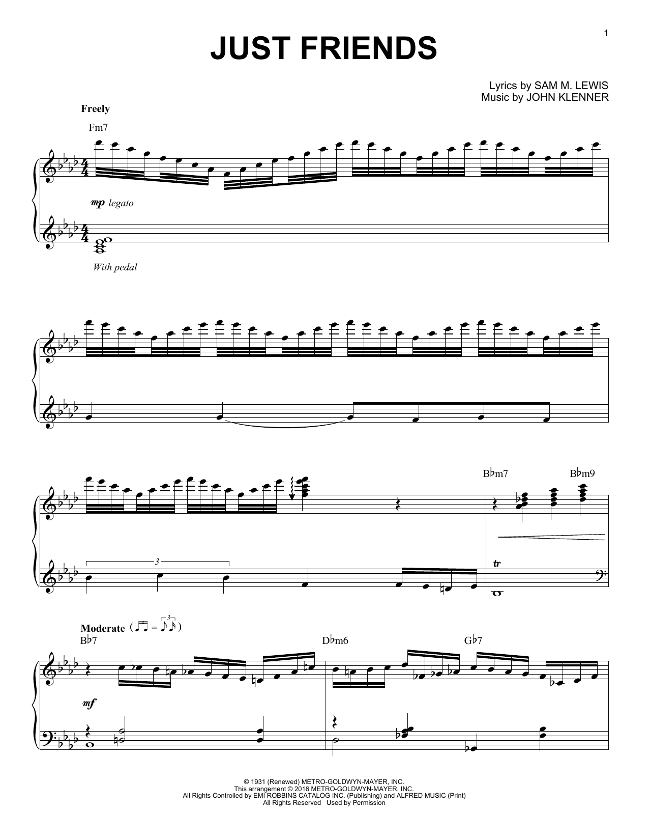 Download Charlie Parker Just Friends Sheet Music and learn how to play Piano PDF digital score in minutes