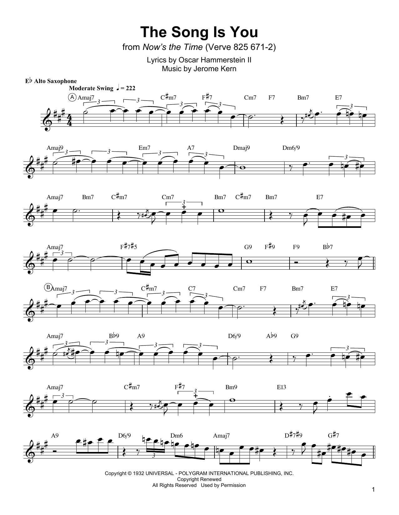 Download Charlie Parker The Song Is You Sheet Music and learn how to play Alto Sax Transcription PDF digital score in minutes