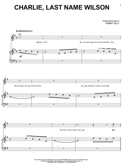 Download Charlie Wilson Charlie, Last Name Wilson Sheet Music and learn how to play Piano, Vocal & Guitar (Right-Hand Melody) PDF digital score in minutes