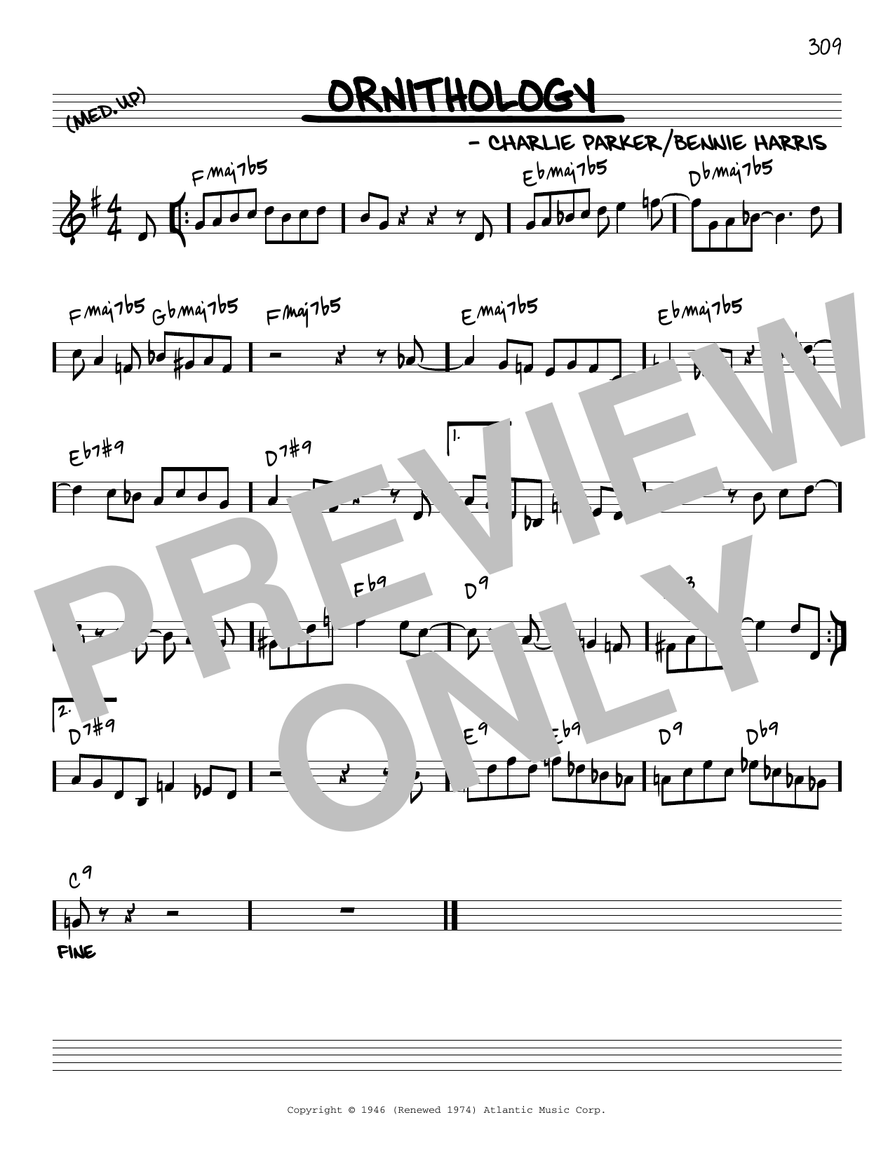 Charlie Parker "Ornithology [Reharmonized version] (arr. Jack Grassel