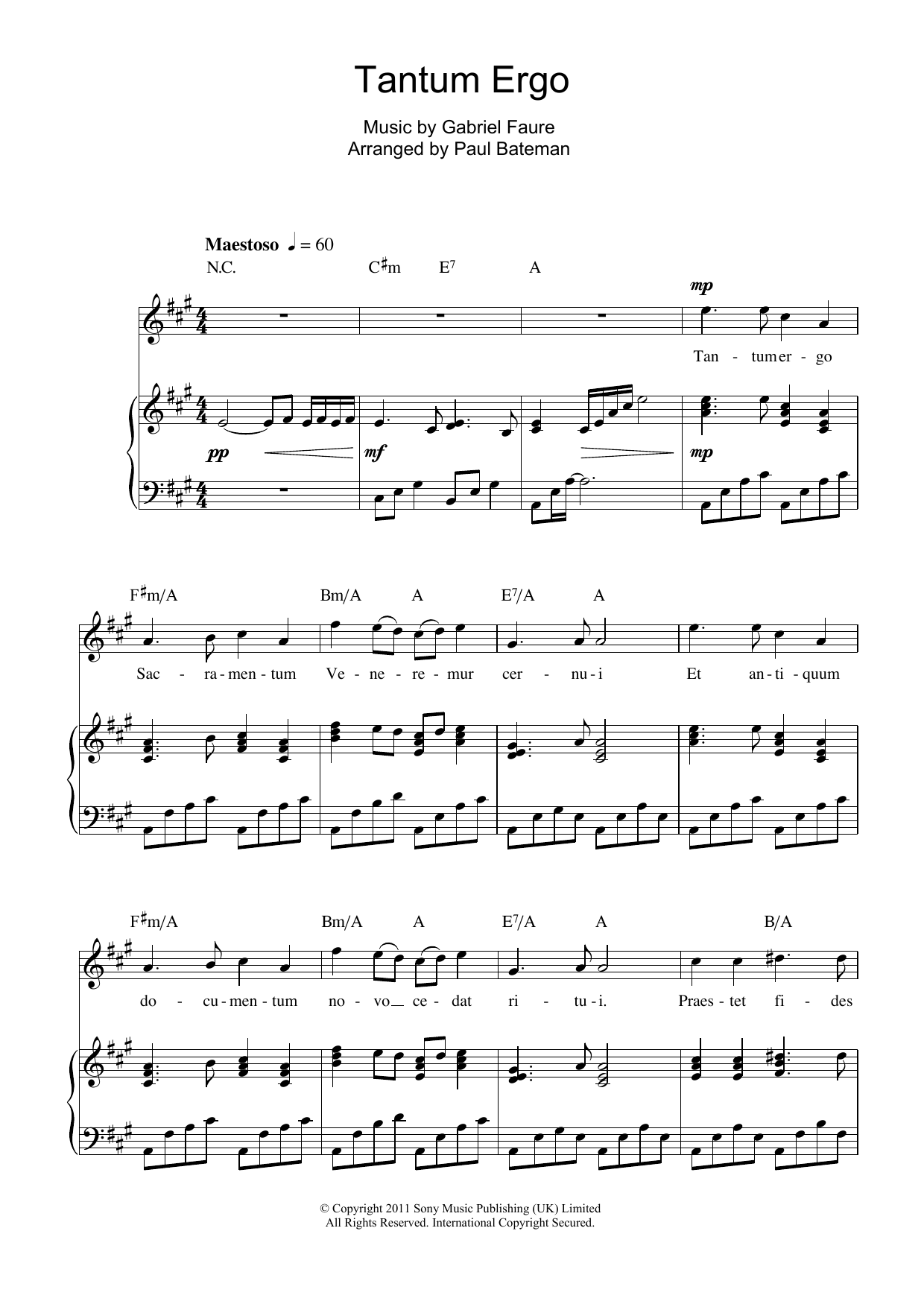 Download Charlotte Church Tantum Ergo Sheet Music and learn how to play Piano, Vocal & Guitar (Right-Hand Melody) PDF digital score in minutes