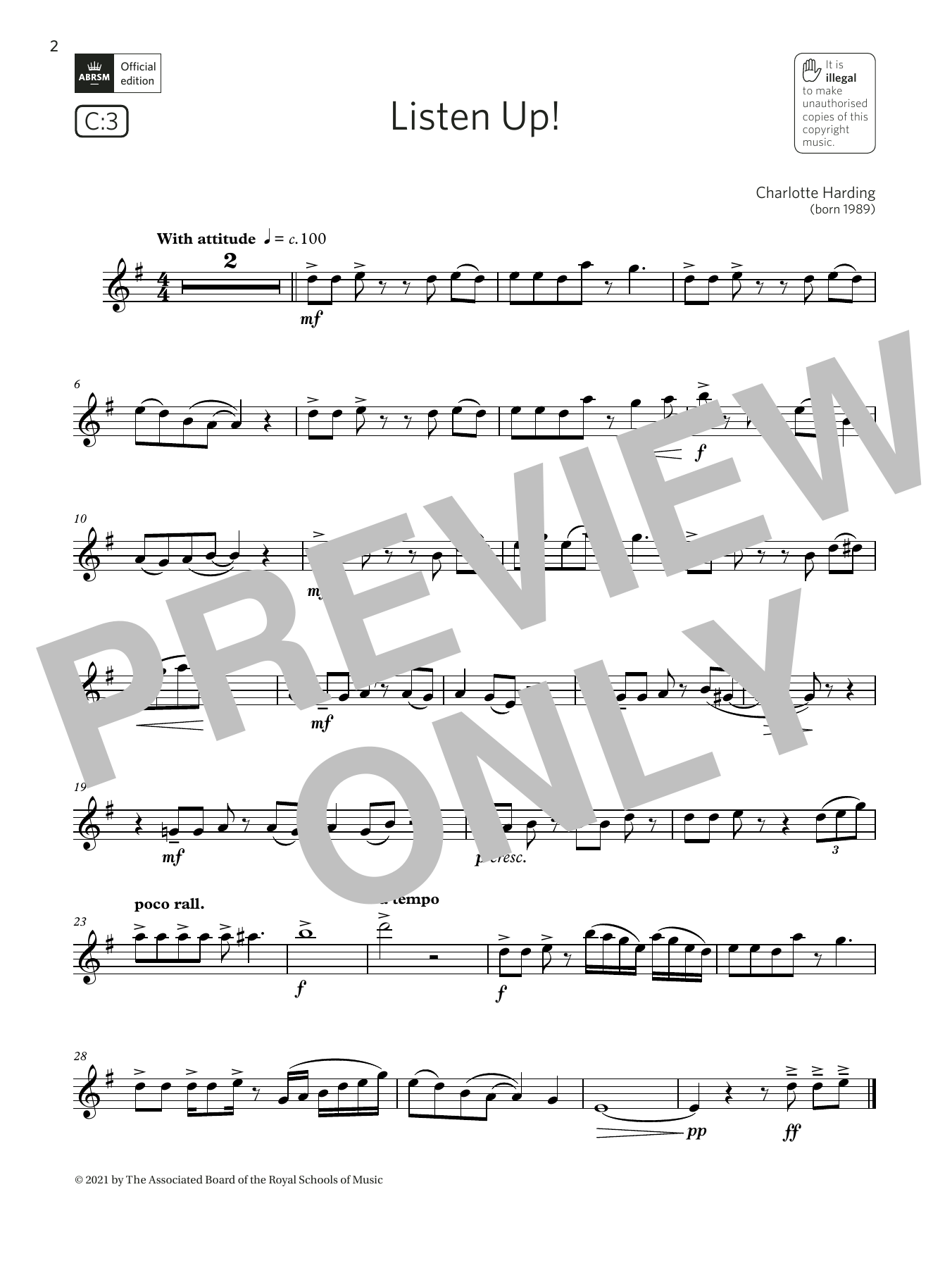 Download Charlotte Harding Listen Up! (Grade 3 List C3 from the ABRSM Saxophone syllabus from 2022) Sheet Music and learn how to play Alto Sax Solo PDF digital score in minutes
