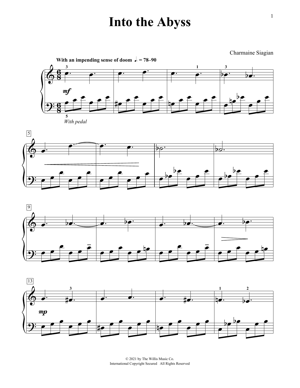 Download Charmaine Siagian Into The Abyss Sheet Music and learn how to play Educational Piano PDF digital score in minutes