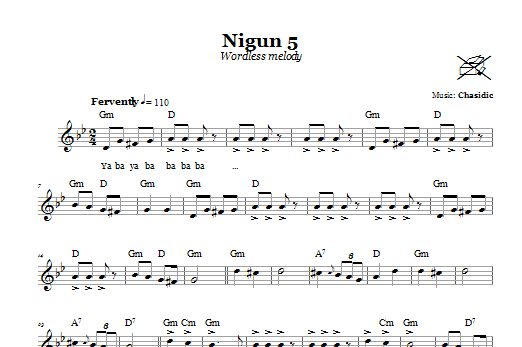 Download Chasidic Nigun 5 (Wordless Melody) Sheet Music and learn how to play Melody Line, Lyrics & Chords PDF digital score in minutes
