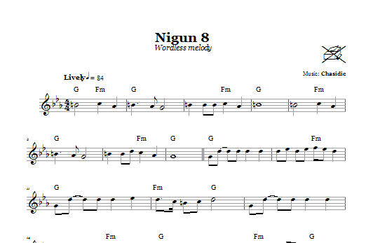 Download Chasidic Nigun 8 (Wordless Melody) Sheet Music and learn how to play Melody Line, Lyrics & Chords PDF digital score in minutes