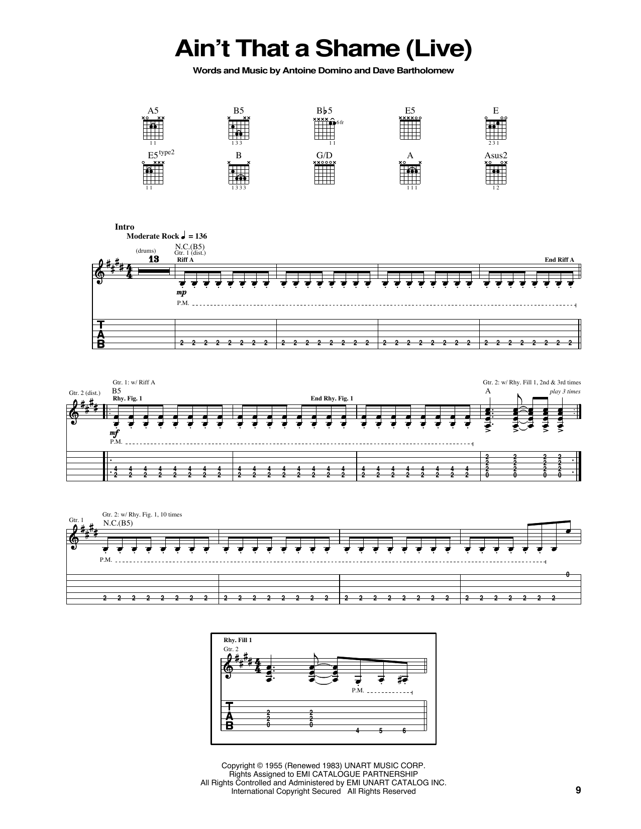Download Cheap Trick Ain't That A Shame Sheet Music and learn how to play Piano, Vocal & Guitar (Right-Hand Melody) PDF digital score in minutes