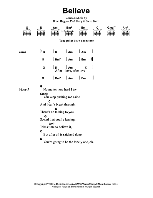 Download Cher Believe Sheet Music and learn how to play Cello PDF digital score in minutes