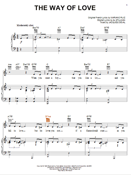 Download Cher The Way Of Love Sheet Music and learn how to play Piano, Vocal & Guitar (Right-Hand Melody) PDF digital score in minutes