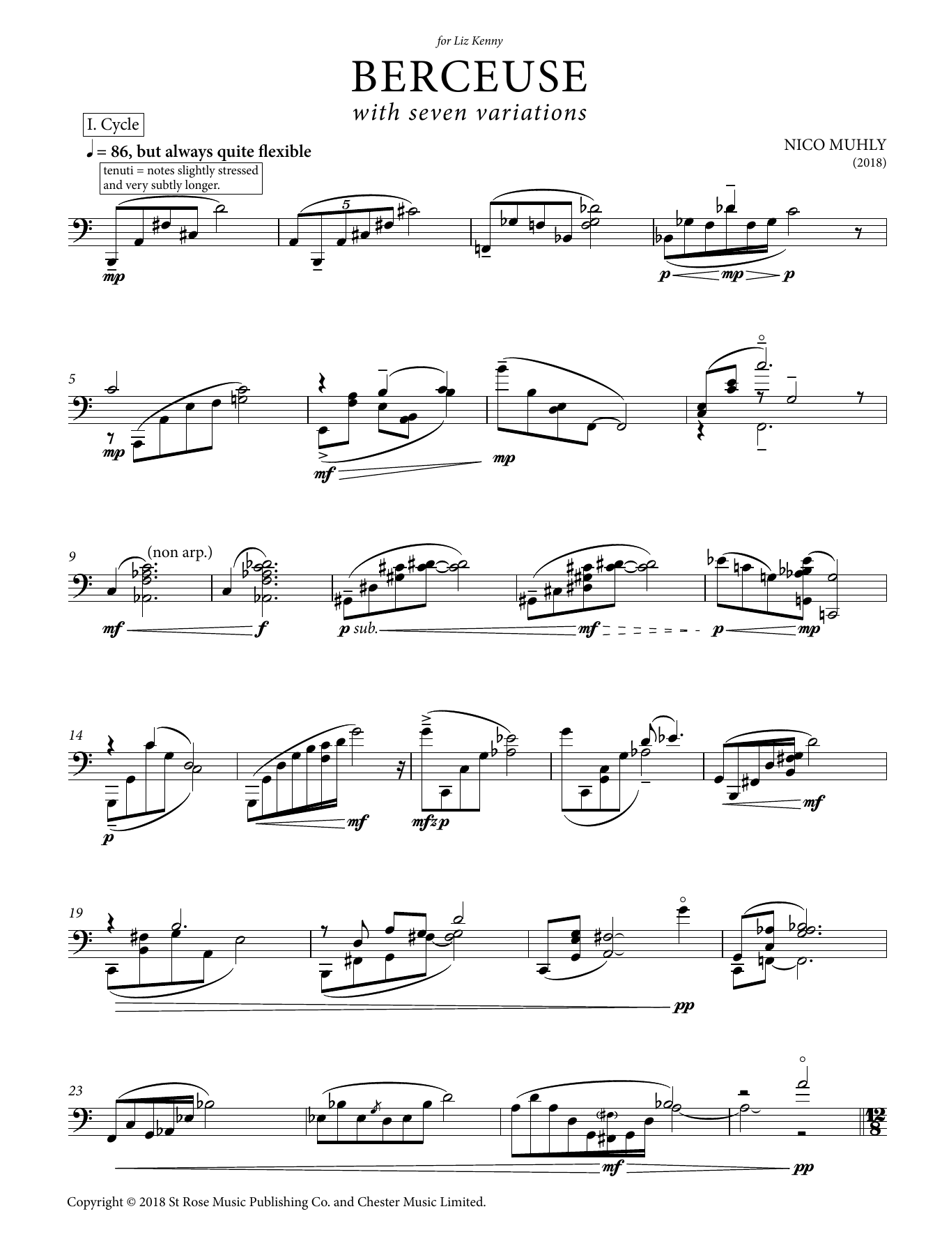 Download Cheryl Frances-Hoad Berceuse with seven variations Sheet Music and learn how to play Instrumental Solo PDF digital score in minutes