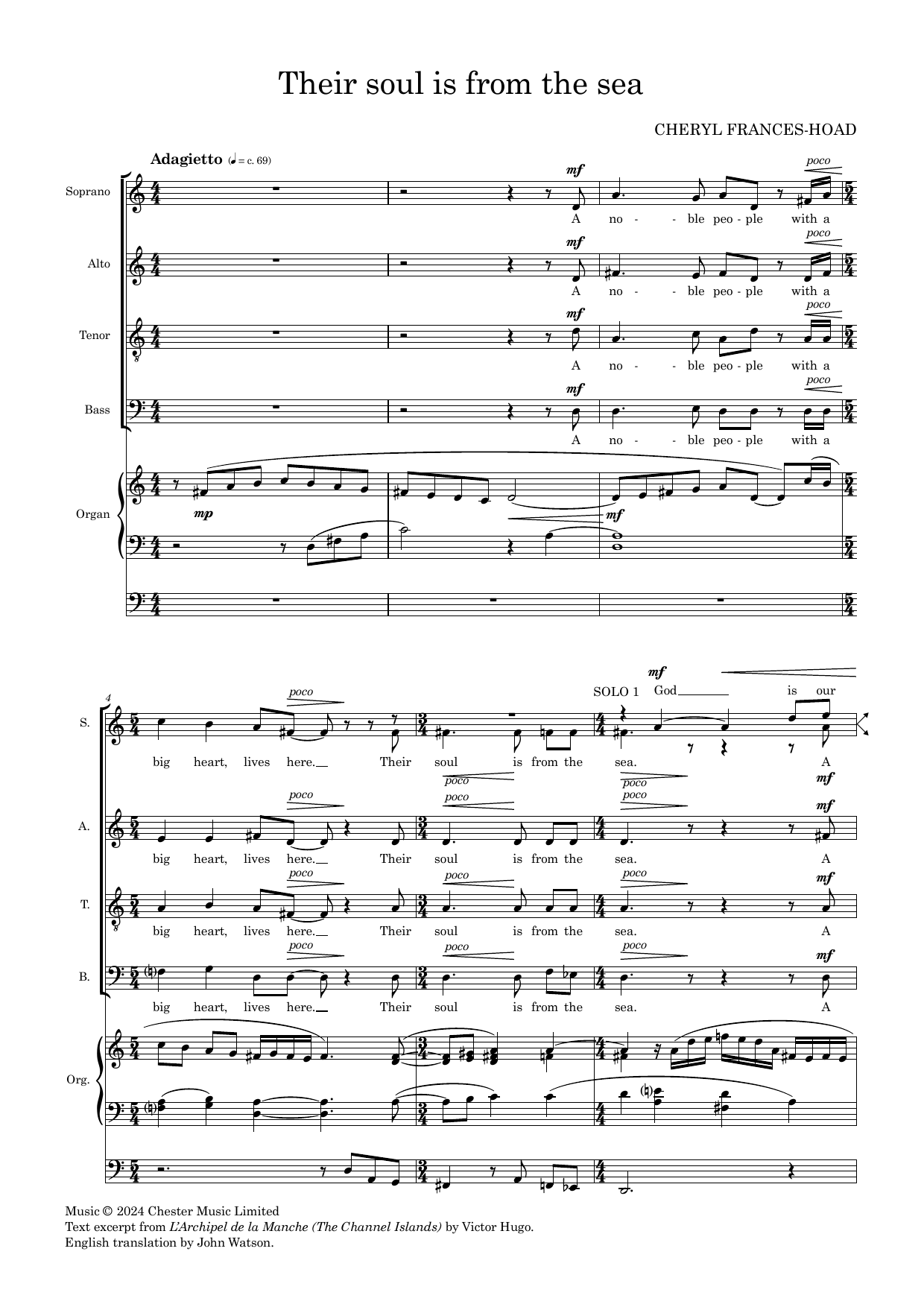Download Cheryl Frances-Hoad Their Soul is from the Sea Sheet Music and learn how to play SATB Choir PDF digital score in minutes
