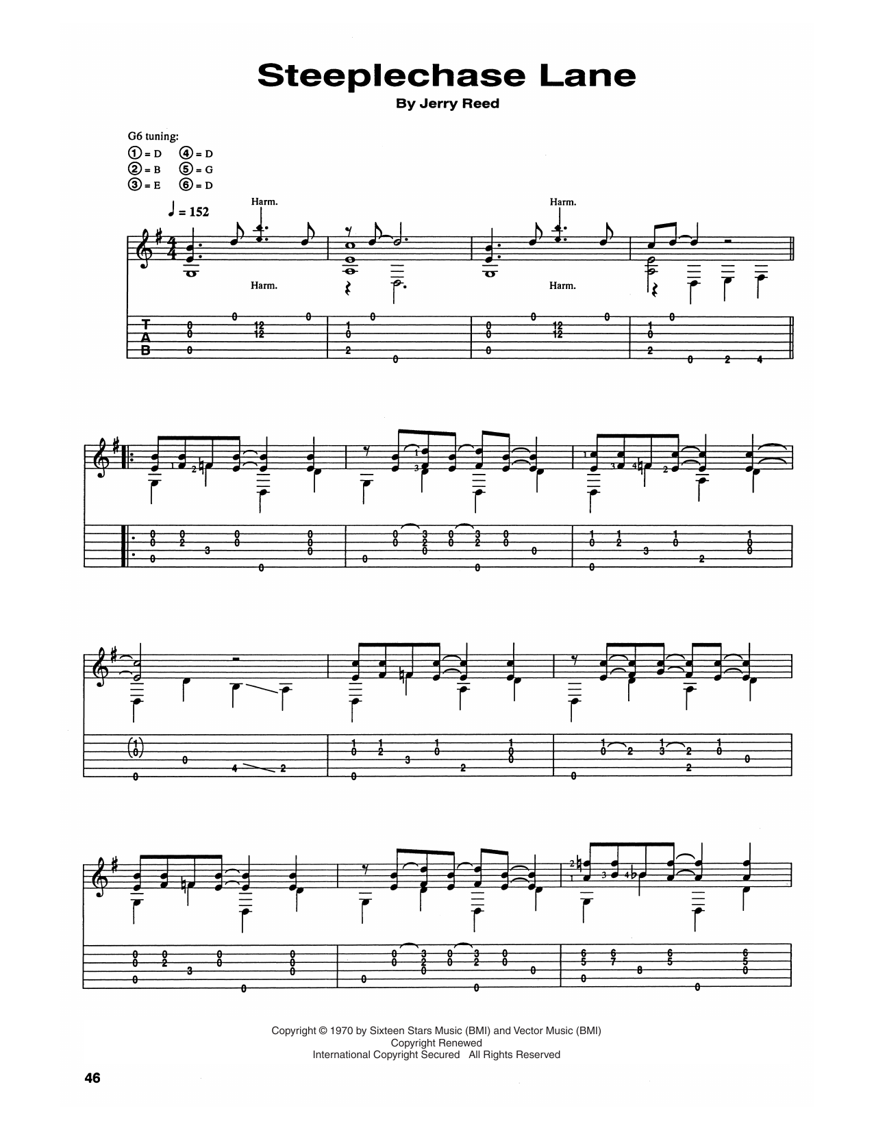 Download Chet Atkins Steeplechase Lane Sheet Music and learn how to play Guitar Tab PDF digital score in minutes