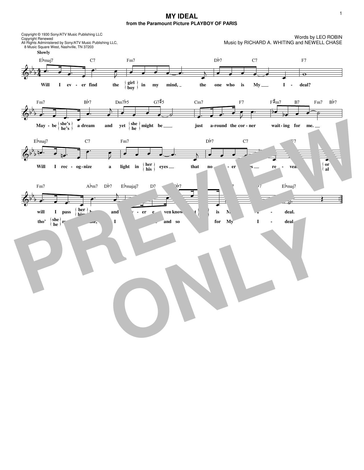 Download Chet Baker My Ideal Sheet Music and learn how to play Lead Sheet / Fake Book PDF digital score in minutes