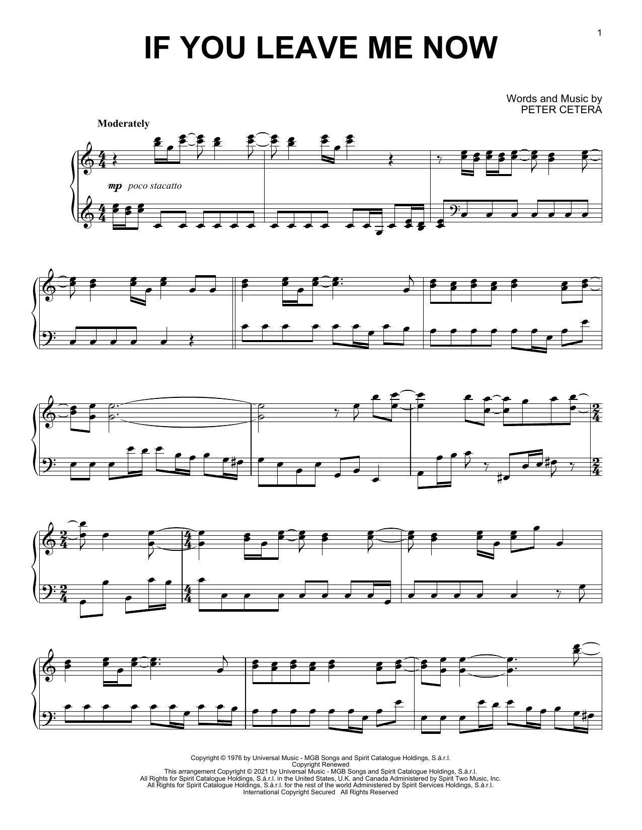 Download Chicago If You Leave Me Now [Classical version] (arr. David Pearl) Sheet Music and learn how to play Piano Solo PDF digital score in minutes