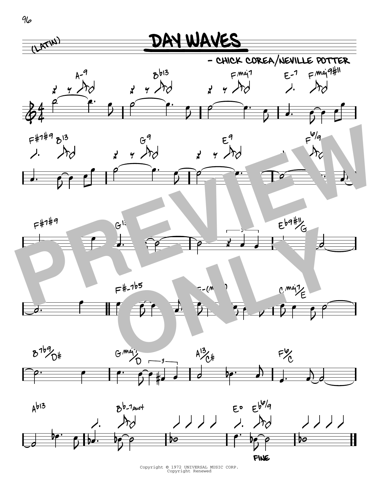 Download Chick Corea Day Waves [Reharmonized version] (arr. Jack Grassel) Sheet Music and learn how to play Real Book – Melody & Chords PDF digital score in minutes