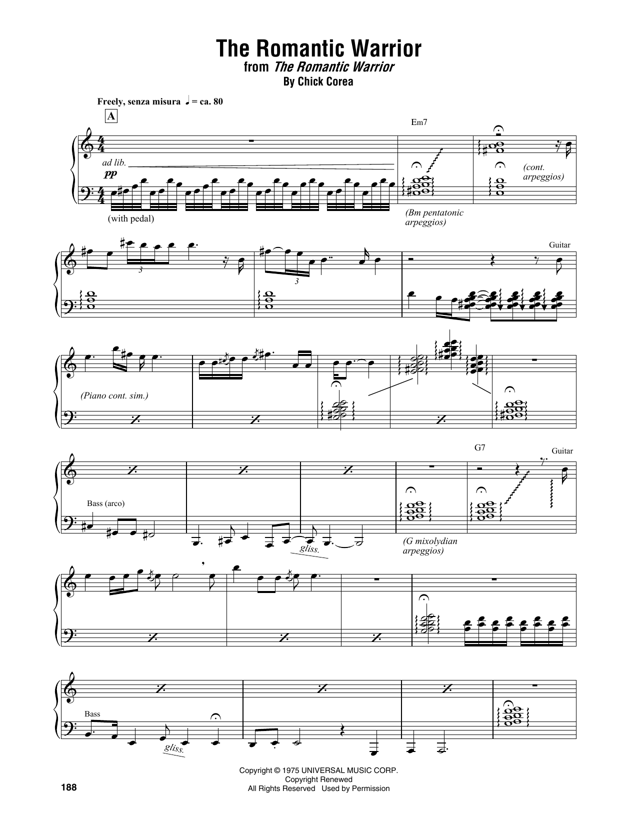 Download Chick Corea The Romantic Warrior Sheet Music and learn how to play Piano Transcription PDF digital score in minutes