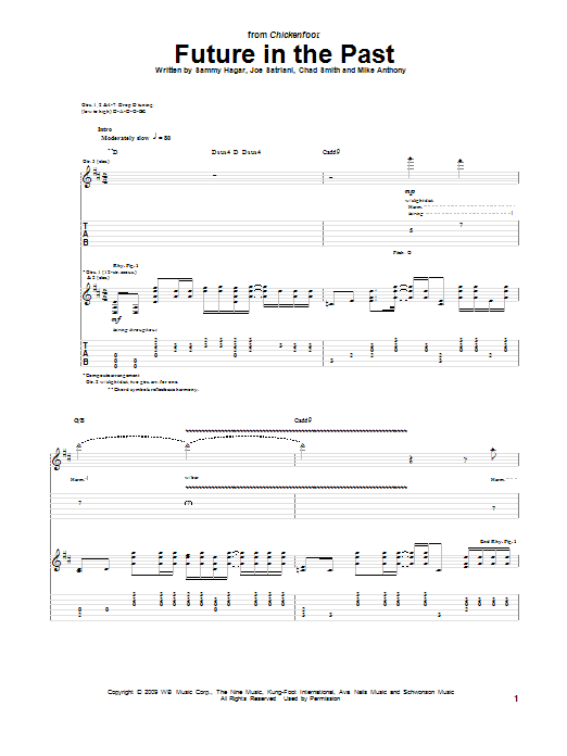 Download Chickenfoot Future In The Past Sheet Music and learn how to play Guitar Tab PDF digital score in minutes