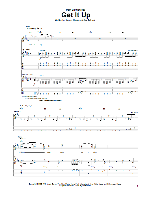 Download Chickenfoot Get It Up Sheet Music and learn how to play Guitar Tab PDF digital score in minutes