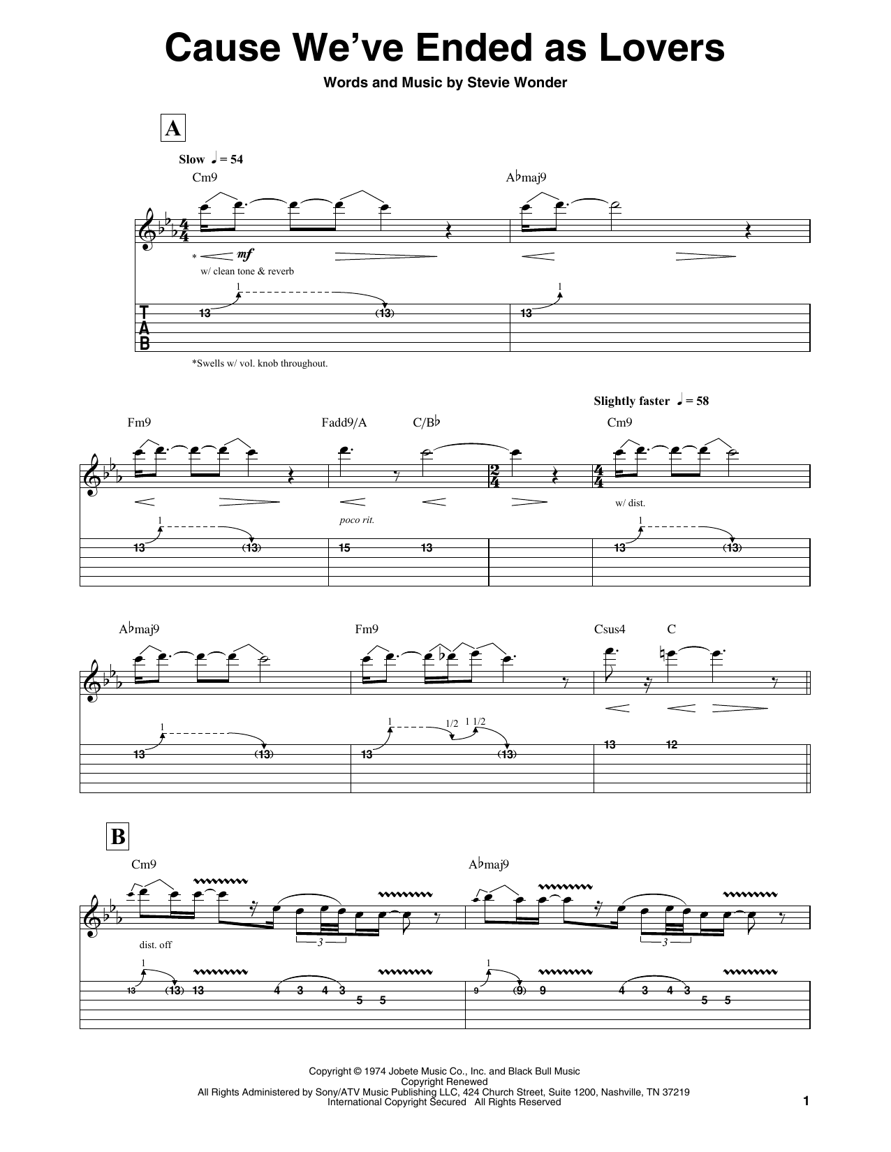 Download Chieli Minucci Cause We've Ended As Lovers Sheet Music and learn how to play Guitar Tab (Single Guitar) PDF digital score in minutes