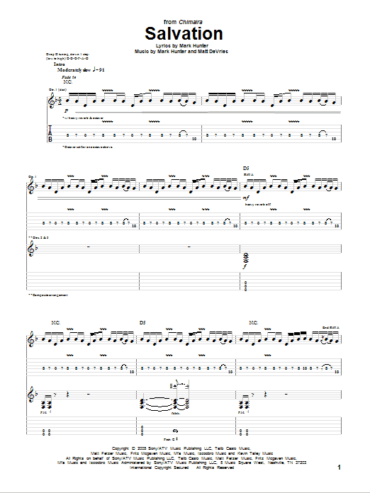 Download Chimaira Salvation Sheet Music and learn how to play Guitar Tab PDF digital score in minutes