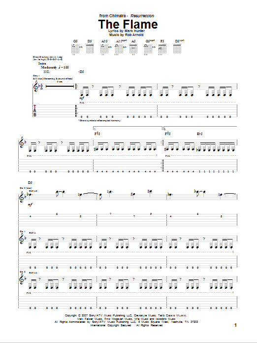 Download Chimaira The Flame Sheet Music and learn how to play Guitar Tab PDF digital score in minutes
