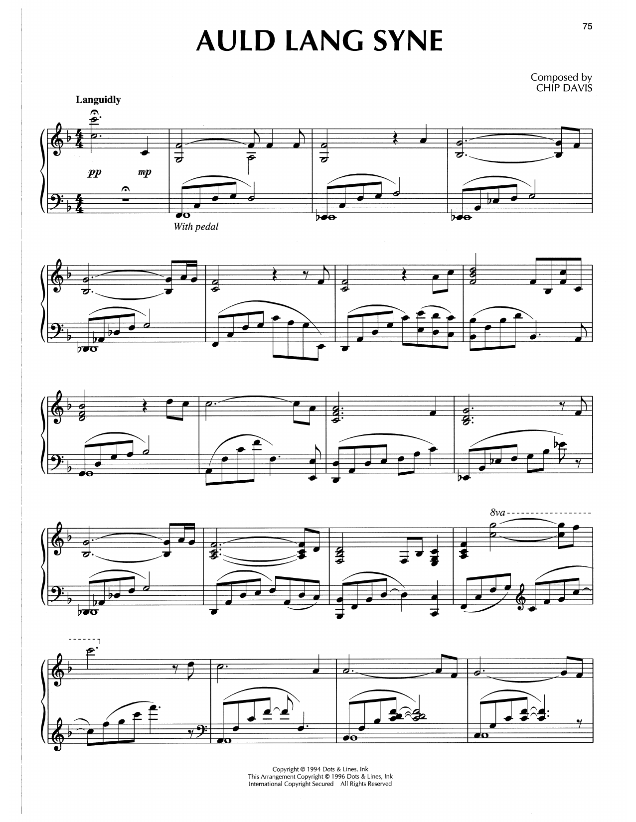 Download Chip Davis Auld Lang Syne Sheet Music and learn how to play Piano Solo PDF digital score in minutes