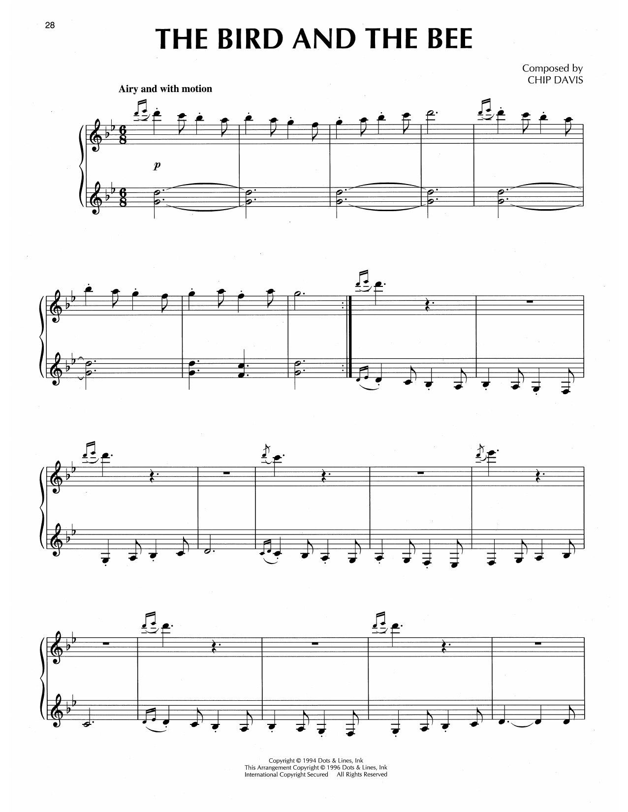 Download Chip Davis The Bird And The Bee Sheet Music and learn how to play Piano Solo PDF digital score in minutes