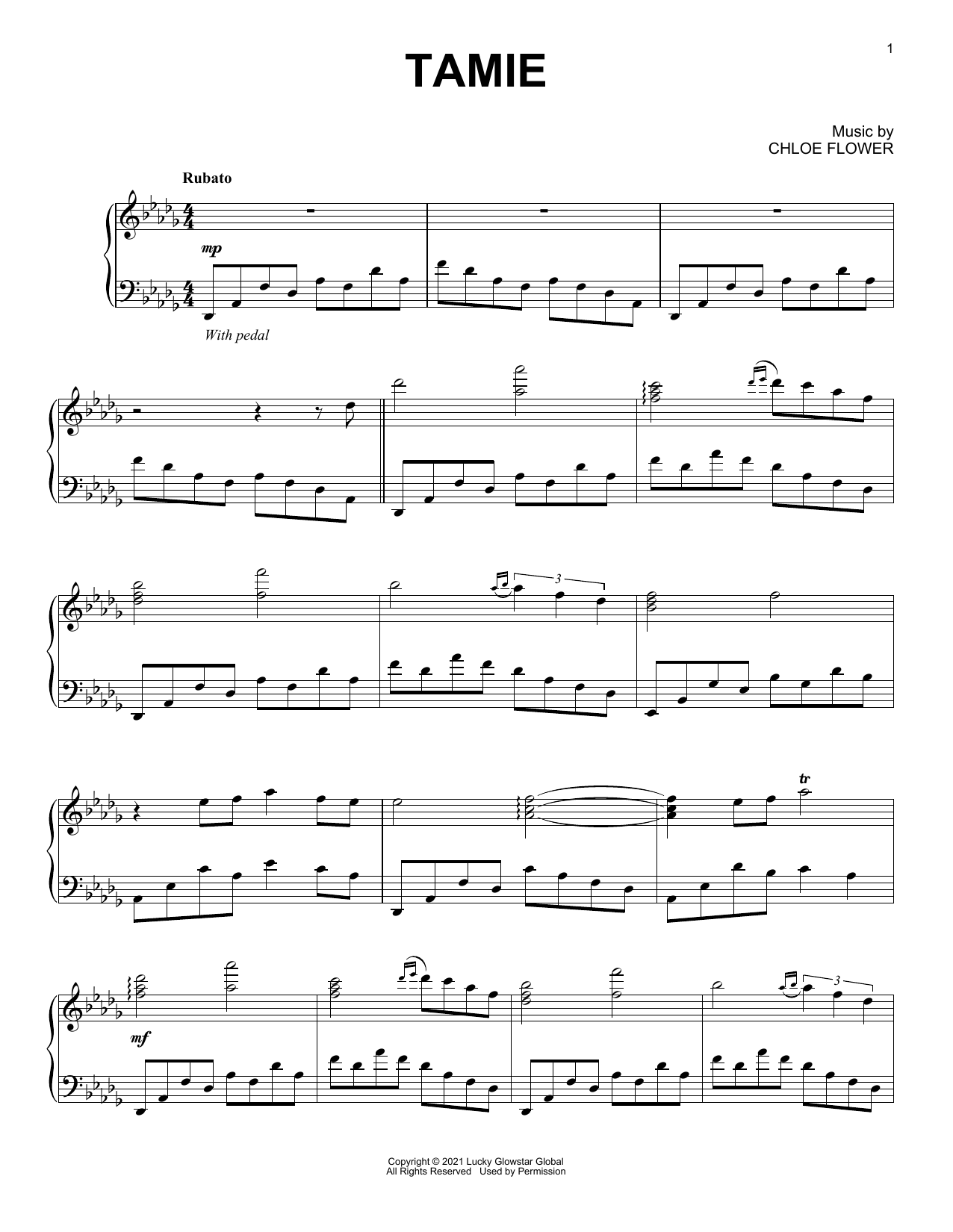 Download Chloe Flower Tamie Sheet Music and learn how to play Piano Solo PDF digital score in minutes