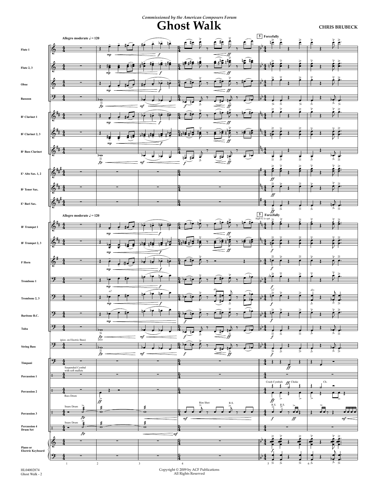 Download Chris Brubeck Ghost Walk - Full Score Sheet Music and learn how to play Concert Band PDF digital score in minutes