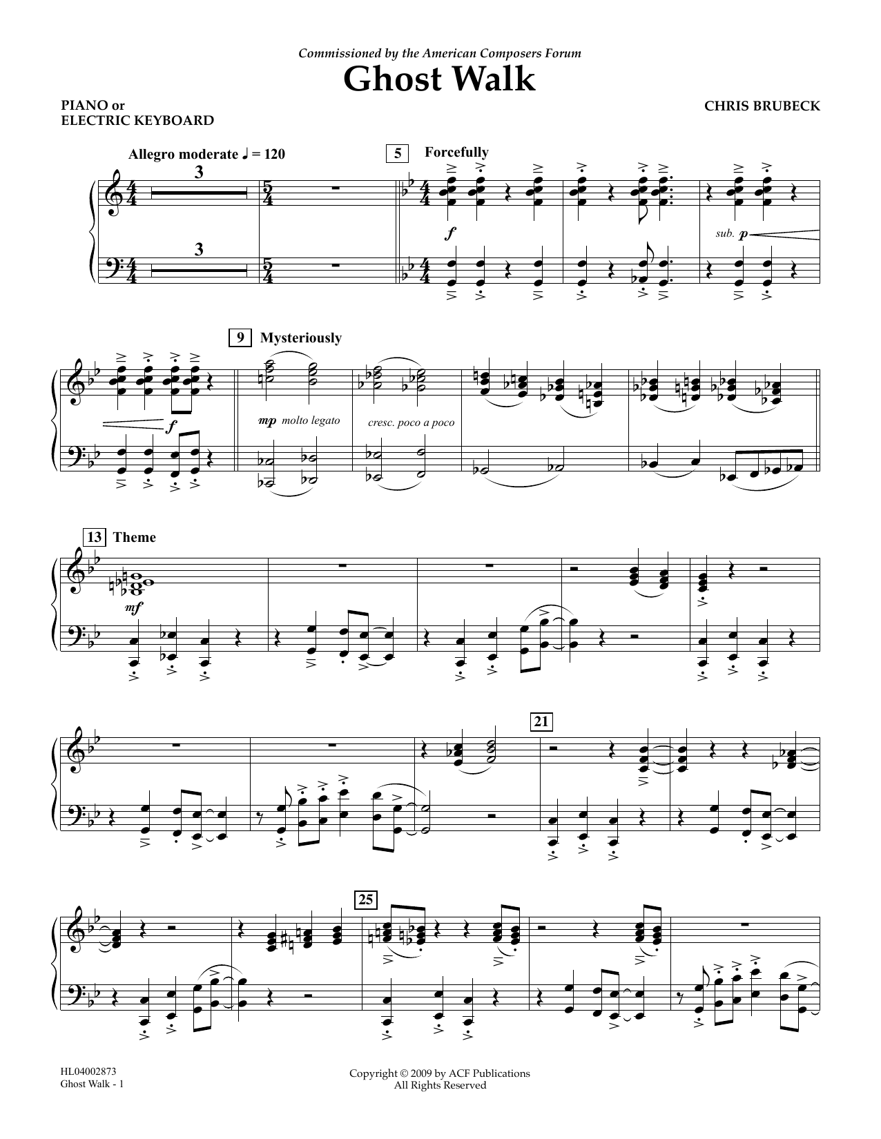 Download Chris Brubeck Ghost Walk - Piano Sheet Music and learn how to play Concert Band PDF digital score in minutes