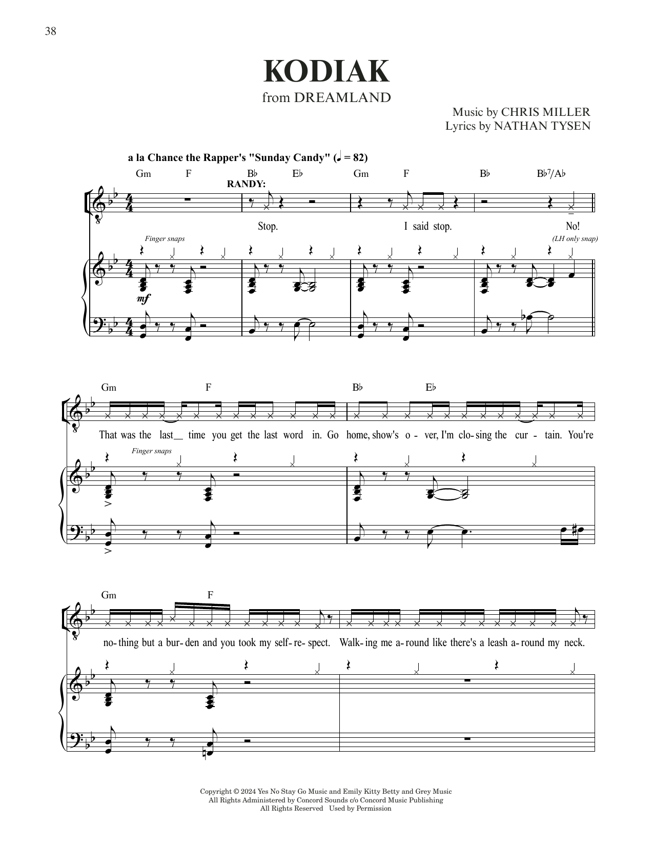 Download Chris Miller & Nathan Tysen Kodiak (from Dreamland) Sheet Music and learn how to play Piano & Vocal PDF digital score in minutes