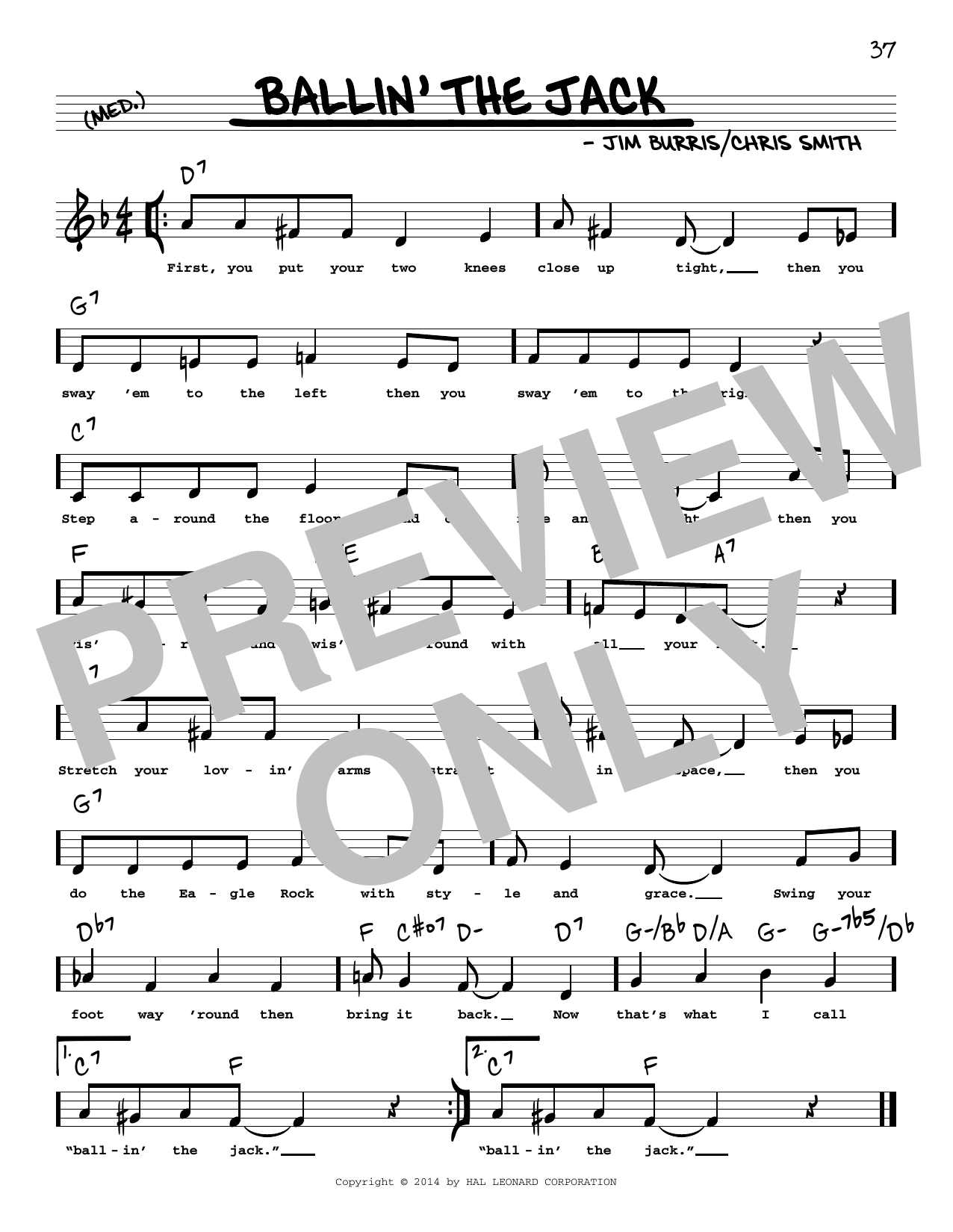 Download Chris Smith Ballin' The Jack (Low Voice) Sheet Music and learn how to play Real Book – Melody, Lyrics & Chords PDF digital score in minutes