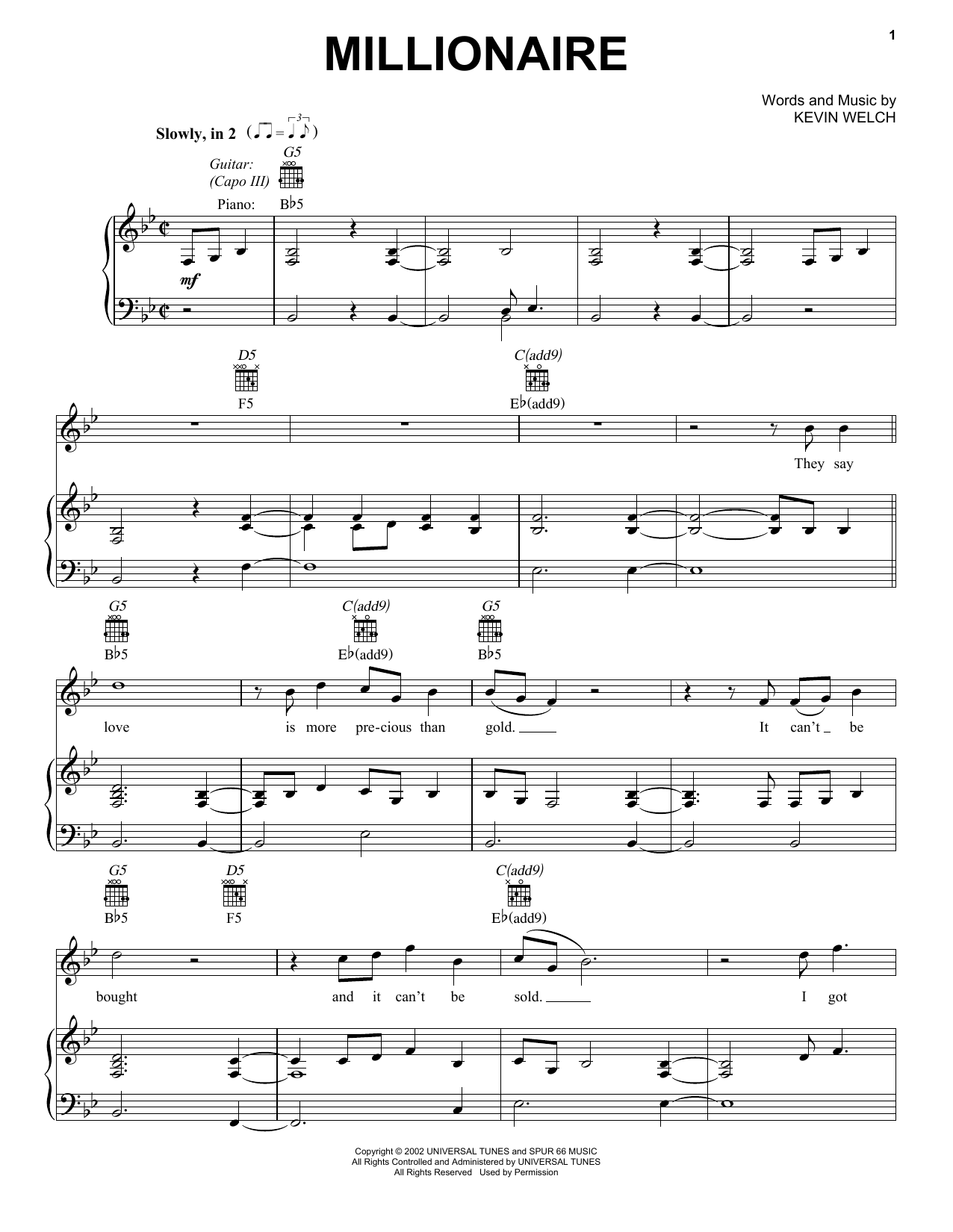 Download Chris Stapleton Millionaire Sheet Music and learn how to play Guitar Tab PDF digital score in minutes