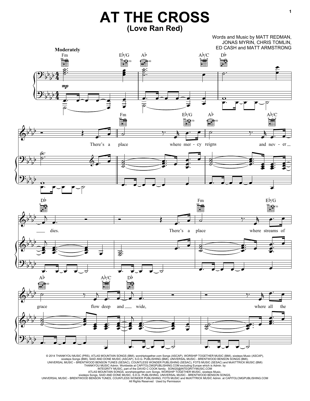 Download Chris Tomlin At The Cross (Love Ran Red) Sheet Music and learn how to play Alto Sax Solo PDF digital score in minutes