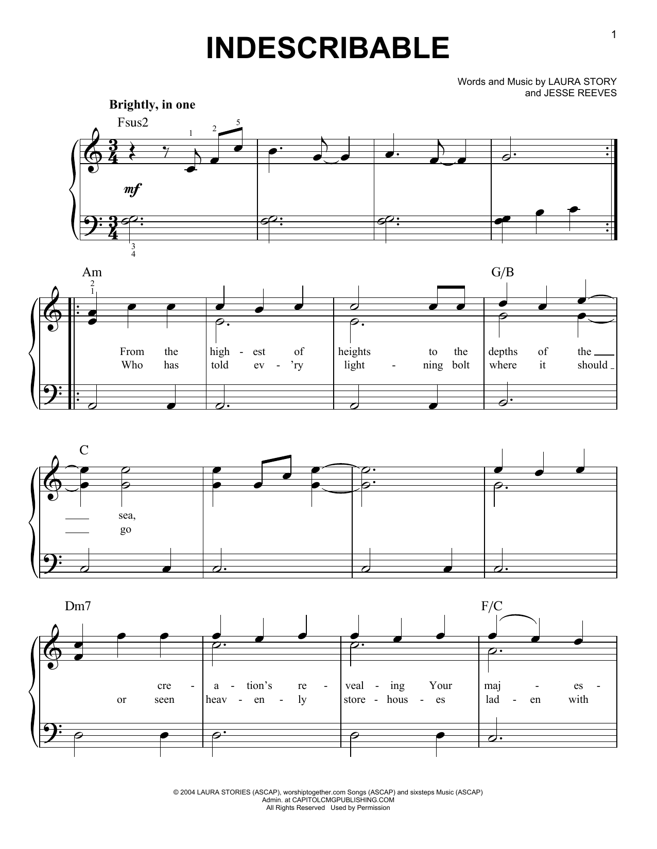 Download Chris Tomlin Indescribable Sheet Music and learn how to play Flute Solo PDF digital score in minutes