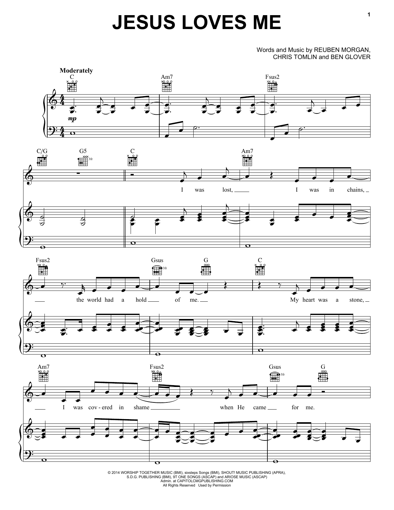 Download Chris Tomlin Jesus Loves Me Sheet Music and learn how to play Melody Line, Lyrics & Chords PDF digital score in minutes