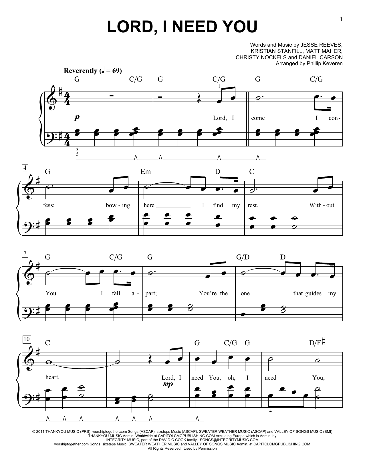 Download Passion Lord, I Need You (arr. Phillip Keveren) Sheet Music and learn how to play Easy Piano PDF digital score in minutes