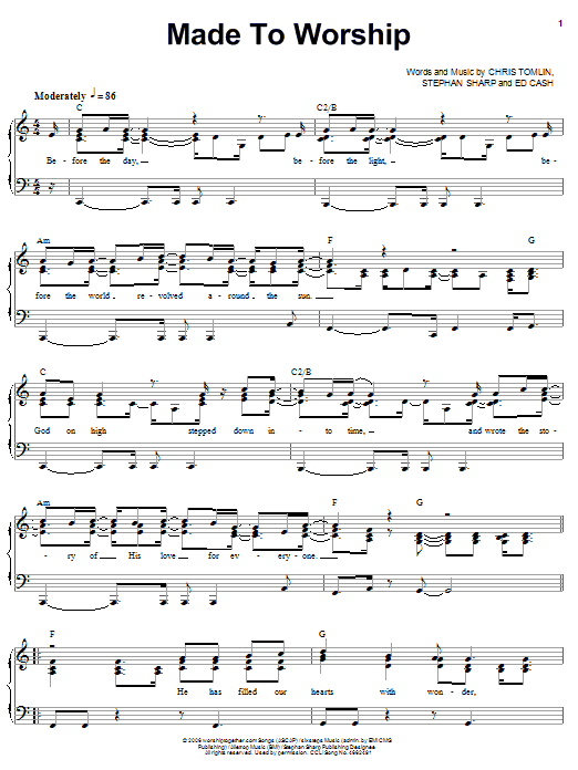 Download Chris Tomlin Made To Worship Sheet Music and learn how to play Easy Guitar Tab PDF digital score in minutes