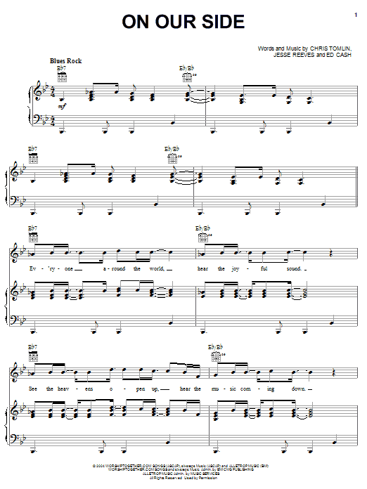 Download Chris Tomlin On Our Side Sheet Music and learn how to play Easy Guitar Tab PDF digital score in minutes