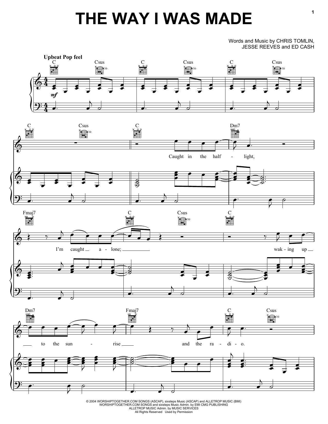 Download Chris Tomlin The Way I Was Made Sheet Music and learn how to play Easy Guitar Tab PDF digital score in minutes