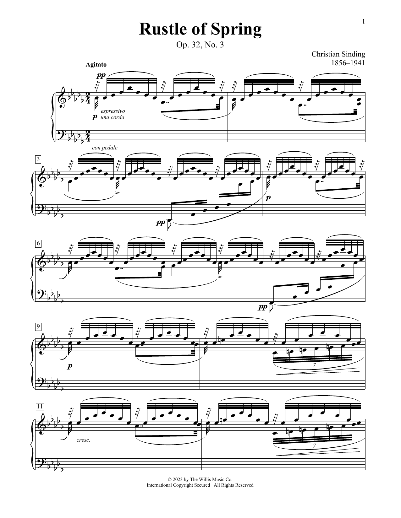 Download Christian Sinding Rustle Of Spring, Op. 32, No. 3 Sheet Music and learn how to play Educational Piano PDF digital score in minutes