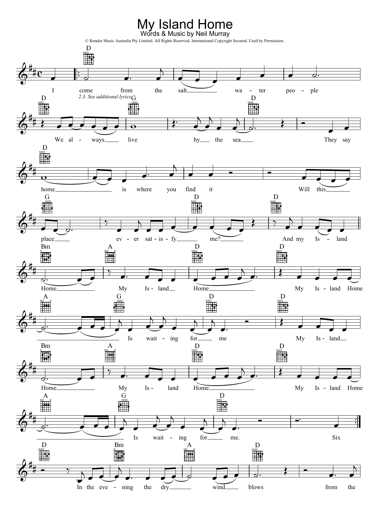 Download Christine Anu My Island Home Sheet Music and learn how to play Easy Piano PDF digital score in minutes