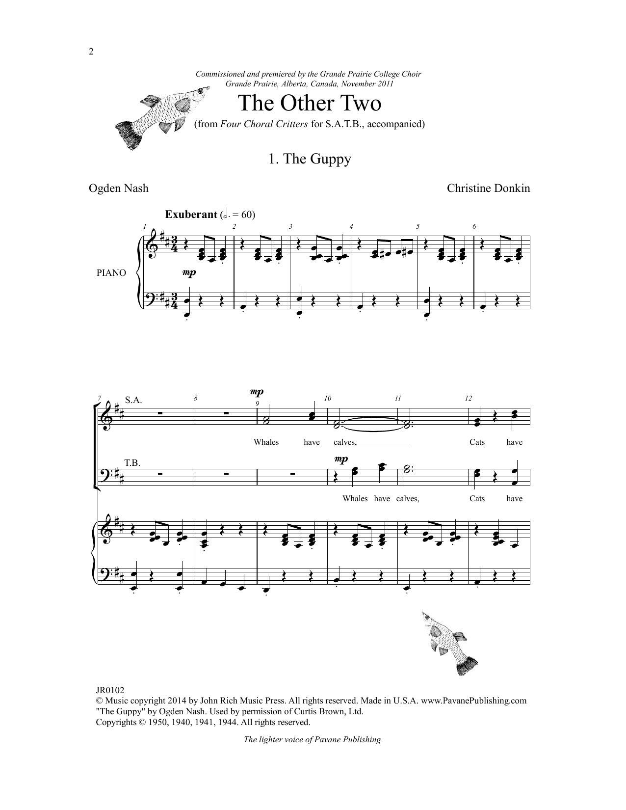 Download Christine Donkin Four Choral Critters - The Other Two Sheet Music and learn how to play SATB Choir PDF digital score in minutes