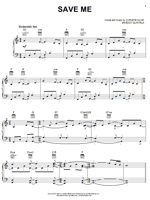 Download Christine McVie Save Me Sheet Music and learn how to play Piano, Vocal & Guitar (Right-Hand Melody) PDF digital score in minutes